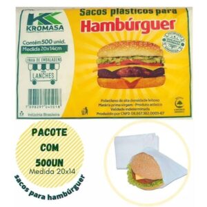 saco para hamburguer  20x14 com 500